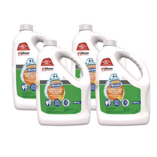 Image of Scrubbing Bubbles® Disinfectant Restroom Cleaner, Citrus Scent, 1 gal Bottle, 4/Carton