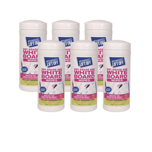 Image of Motsenbocker's Lift-Off® Dry Erase Cleaner Wipes, Cloth, 7 X 12, 40/canister, 6 Canisters/carton