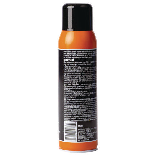 Image of Gorilla® Contact Adhesive Ultimate, 12.2 oz Aerosol Spray, Dries Light Yellow
