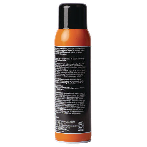 Image of Gorilla® Contact Adhesive Ultimate, 12.2 oz Aerosol Spray, Dries Light Yellow