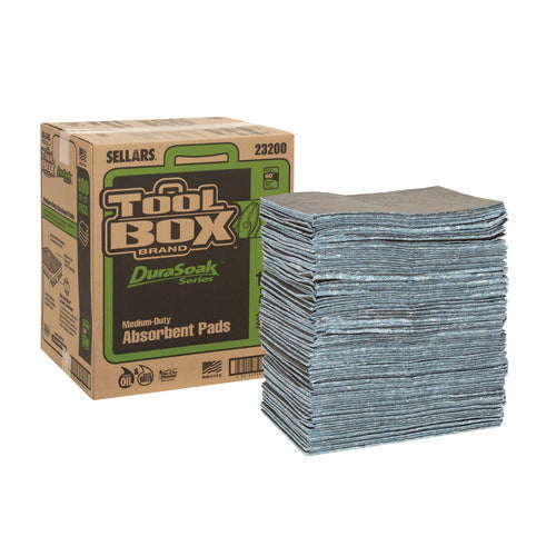 Image of TOOLBOX® DuraSoak Universal Sorbents Medium Duty Pad, 0.26 gal, 15 x 19, 100/Carton