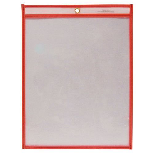 Image of C-Line® Reusable Dry Erase Pockets, 9 x 12, Neon Red, 30/Pack