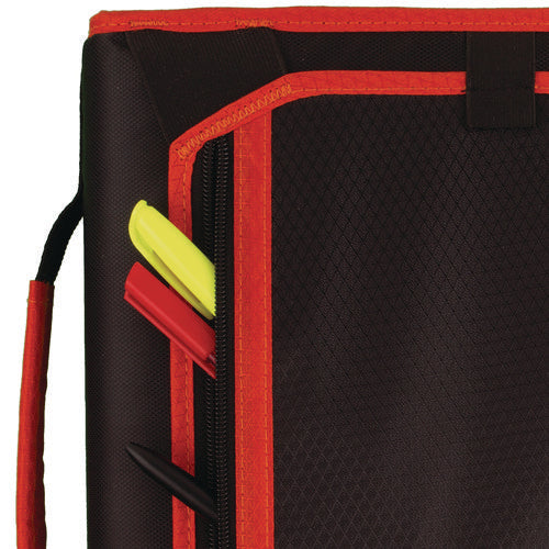 Image of Five Star® Zipper Binder, 3 Rings, 2" Capacity, 11 X 8.5, Black/red Accents