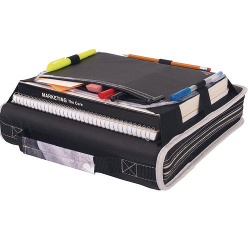 Image of Five Star® Zipper Binder, 3 Rings, 2" Capacity, 11 X 8.5, Black/gray Accents