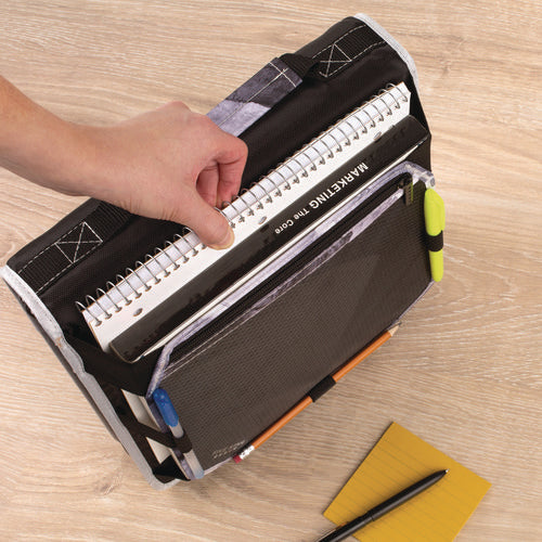 Image of Five Star® Zipper Binder, 3 Rings, 2" Capacity, 11 X 8.5, Black/gray Accents
