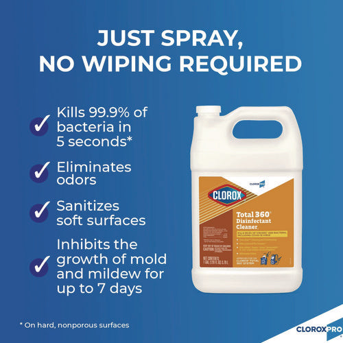 Image of Clorox® Total 360 Disinfectant Cleaner, 128 Oz Bottle, 4/carton