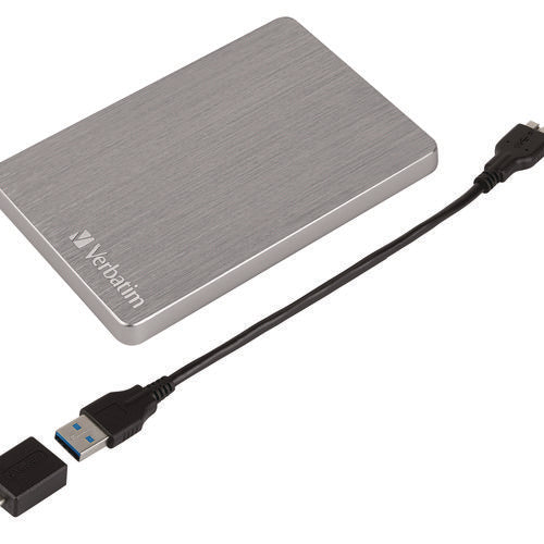 Image of Verbatim® Store n' Go ALU Slim Portable Hard Drive, 1 TB, USB 3.2 Gen 1, Silver