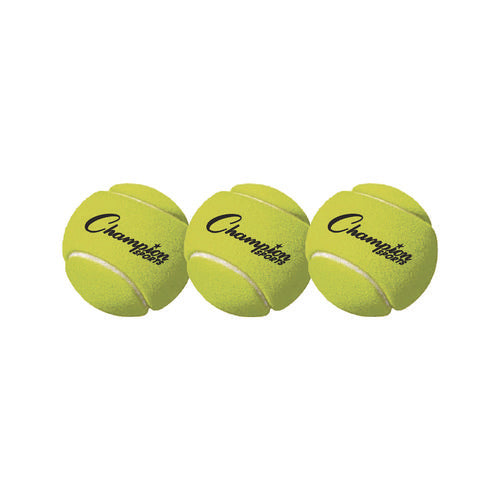 Image of Champion Sports Tennis Balls, 2.5" Diameter, Yellow, 3/pack