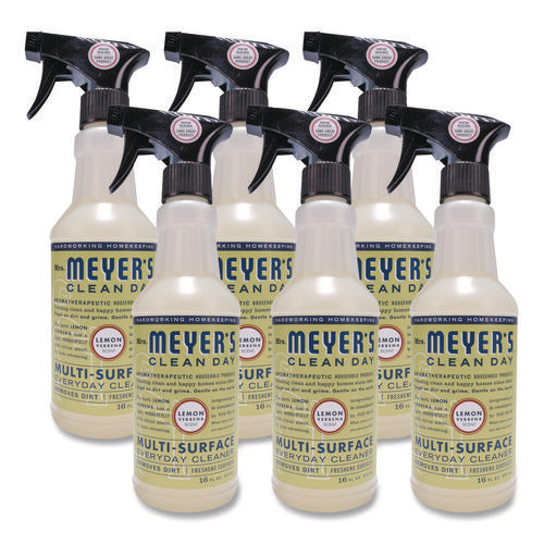 Image of Mrs. Meyer's® Multi Purpose Cleaner, Lemon Scent, 16 Oz Spray Bottle, 6/carton