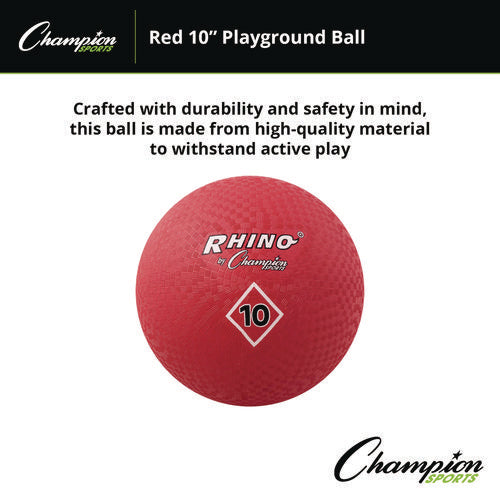 Image of Champion Sports Playground Ball, 10" Diameter, Red