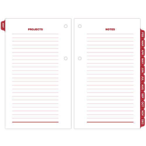 Image of AT-A-GLANCE® Desk Calendar Refill with Tabs, 3.5 x 6, White Sheets, 12-Month (Jan to Dec): 2025