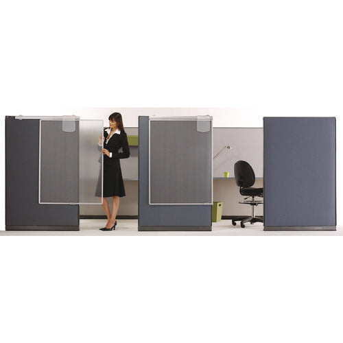 Image of Quartet® Workstation Privacy Screen, 36w X 48d, Translucent Clear/silver