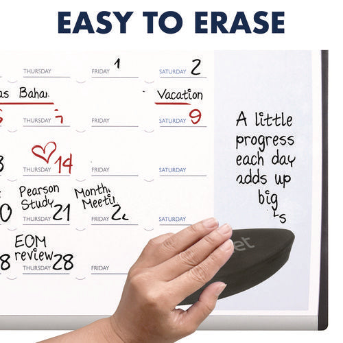 Image of Quartet® ARC Frame Cubicle Board, Monthly Planning/Scheduling Calendar, 30" x 18", White Magnetic Surface, Satin Aluminum Frame