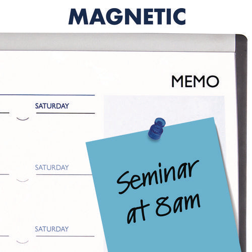 Image of Quartet® ARC Frame Cubicle Board, Monthly Planning/Scheduling Calendar, 30" x 18", White Magnetic Surface, Satin Aluminum Frame