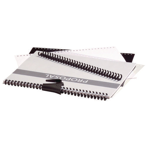 Image of GBC® Instant Report Kit, 5/16" Capacity, Clear/black Cover, Black Spine