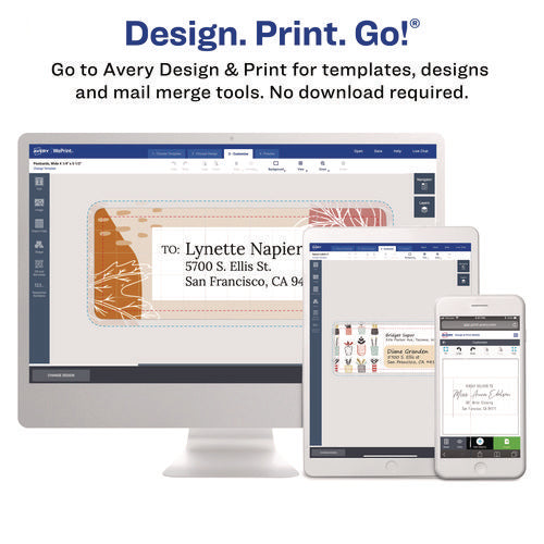 Image of Avery® White Shipping Labels-Bulk Packs, Inkjet/laser Printers, 2 X 4, White, 10/sheet, 250 Sheets/box