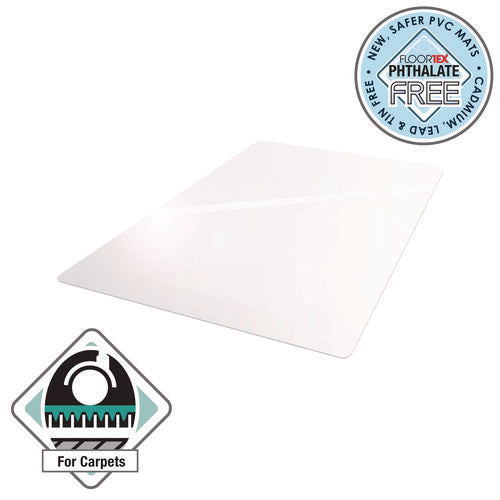 Image of Floortex® Cleartex Advantagemat Phthalate Free PVC Chair Mat for Low Pile Carpets, 36" w x 48" l, Clear