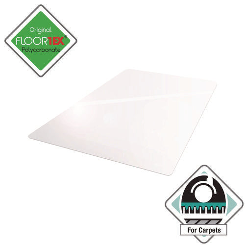 Image of Floortex® Cleartex Ultimat Polycarbonate Chair Mat For Low/medium Pile Carpet, 48 X 53, Clear