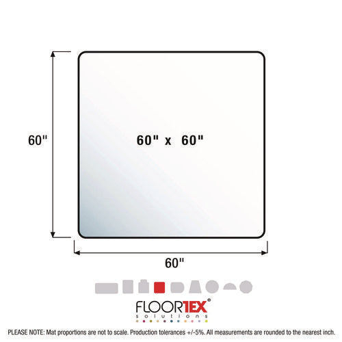 Image of Floortex® Cleartex Ultimat XXL Polycarbonate Square General Office Mat for Carpets, 60 x 60, Clear