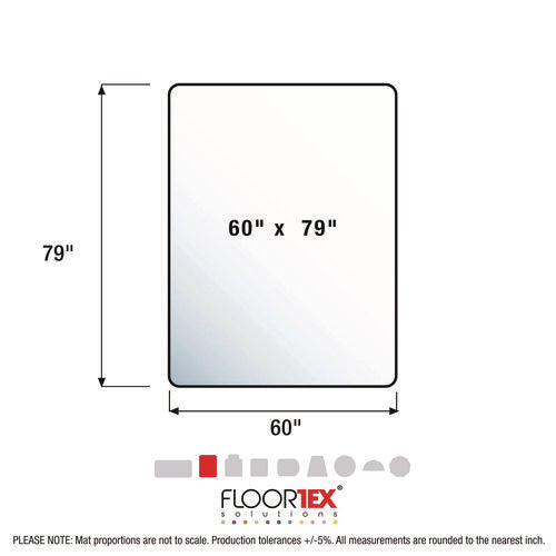 Image of Floortex® Cleartex Ultimat XXL Polycarb Square Office Mat for Carpets, 60" w x 79" l, Clear