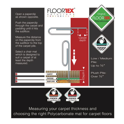 Image of Floortex® Cleartex Ultimat XXL Polycarb Square Office Mat for Carpets, 60" w x 79" l, Clear