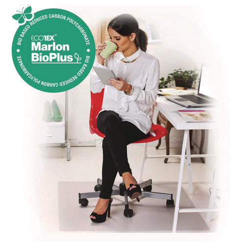Image of Floortex® Ecotex Marlon BioPlus Rectangular Polycarbonate Chair Mat for Hard Floors, Rectangular, 29" w x 47" l, Clear
