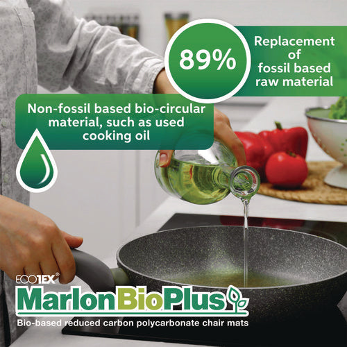 Image of Floortex® Ecotex Marlon BioPlus Rectangular Polycarbonate Chair Mat for Hard Floors, Rectangular, 29" w x 47" l, Clear