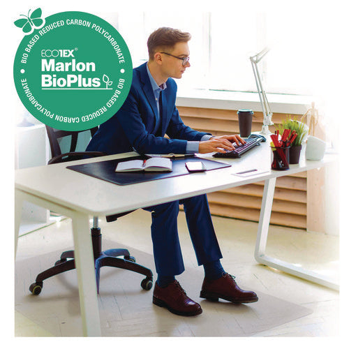 Image of Floortex® Ecotex Marlon BioPlus Rectangular Polycarbonate Chair Mat for Hard Floors, Rectangular, 35" w x 47" l, Clear