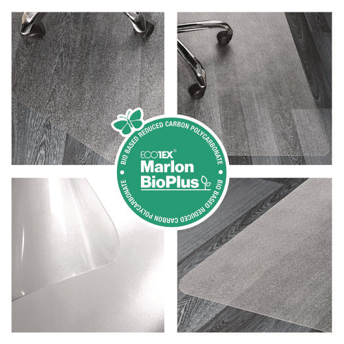 Image of Floortex® Ecotex Marlon BioPlus Rectangular Polycarbonate Chair Mat for Hard Floors, Rectangular, 35" w x 47" l, Clear