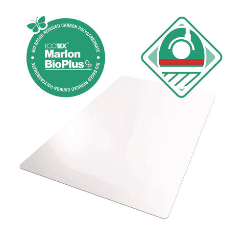 Image of Floortex® Ecotex Marlon BioPlus Rectangular Polycarbonate Chair Mat for Hard Floors, Rectangular, 45" w x 53" l, Clear