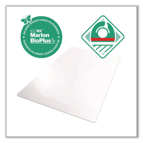 Image of Floortex® Ecotex Marlon BioPlus Rectangular Polycarbonate Chair Mat for Hard Floors, Rectangular, 46" w x 60" l, Clear