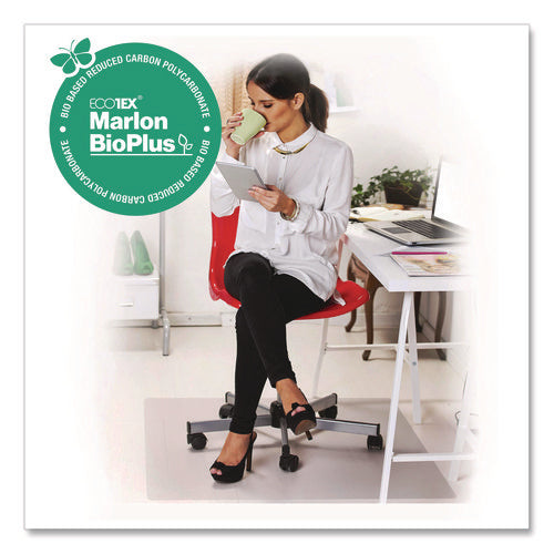Image of Floortex® Ecotex Marlon BioPlus Rectangular Polycarbonate Chair Mat for Hard Floors, Rectangular, 46" w x 60" l, Clear