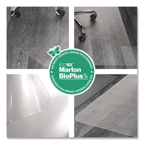 Image of Floortex® Ecotex Marlon BioPlus Rectangular Polycarbonate Chair Mat for Hard Floors, Rectangular, 46" w x 60" l, Clear