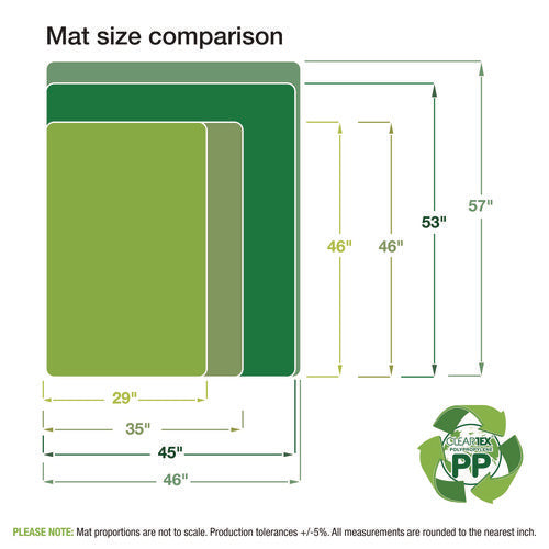 Image of Floortex® Cleartex Polypropylene Anti-Slip Foldable Chair Mat for Hard Floors, 35" w x 46" l, Translucent