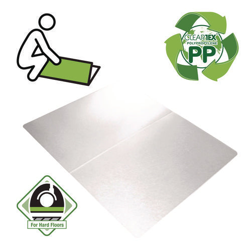 Image of Floortex® Cleartex Polypropylene Anti-Slip Foldable Chair Mat for Hard Floors, 35" w x 46" l, Translucent