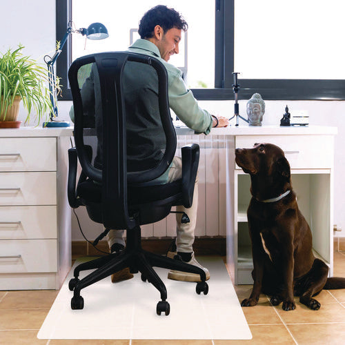 Image of Floortex® Cleartex Polypropylene Anti-Slip Foldable Chair Mat for Hard Floors, 35" w x 46" l, Translucent