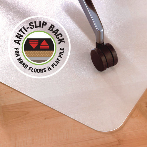 Image of Floortex® Cleartex Polypropylene Anti-Slip Foldable Chair Mat for Hard Floors, 35" w x 46" l, Translucent