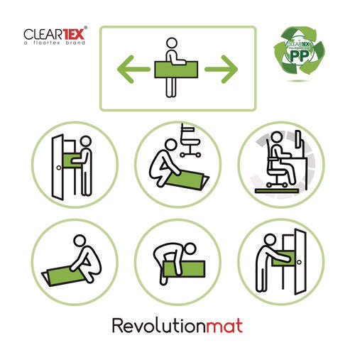 Image of Floortex® Cleartex Polypropylene Anti-Slip Foldable Chair Mat for Hard Floors, 35" w x 46" l, Translucent
