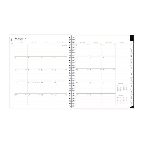 Image of Blue Sky® Analeis Monthly Planner, Floral Artwork, 10 x 8, White/Black/Coral Cover, 12-Month (Jan to Dec): 2025