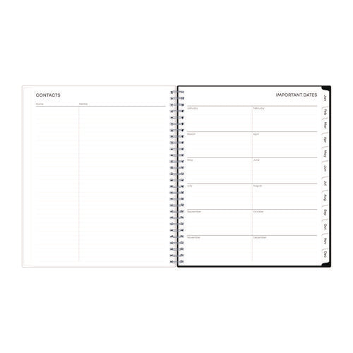 Image of Blue Sky® Analeis Monthly Planner, Floral Artwork, 10 x 8, White/Black/Coral Cover, 12-Month (Jan to Dec): 2025