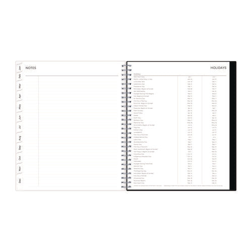 Image of Blue Sky® Analeis Monthly Planner, Floral Artwork, 10 x 8, White/Black/Coral Cover, 12-Month (Jan to Dec): 2025