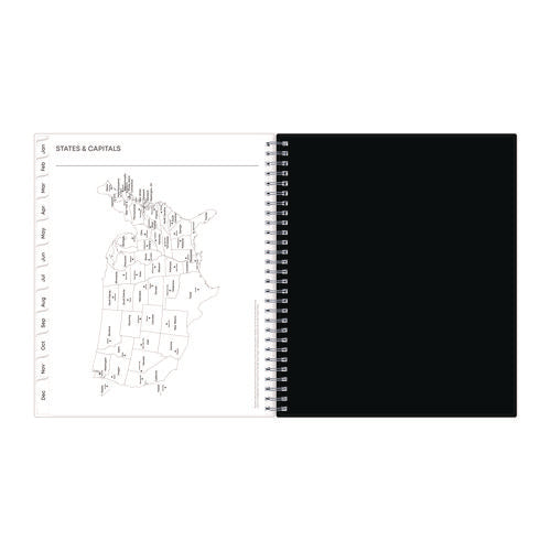 Image of Blue Sky® Analeis Monthly Planner, Floral Artwork, 10 x 8, White/Black/Coral Cover, 12-Month (Jan to Dec): 2025