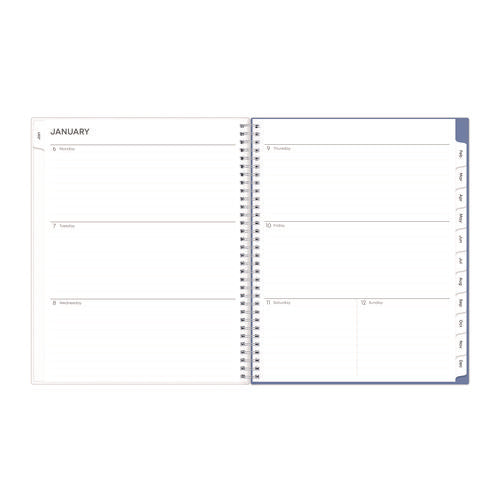 Image of Blue Sky® Lindley Weekly/Monthly Planner, Floral Artwork, 11 x 8.5, White/Blue/Green Cover, 12-Month (Jan to Dec): 2025