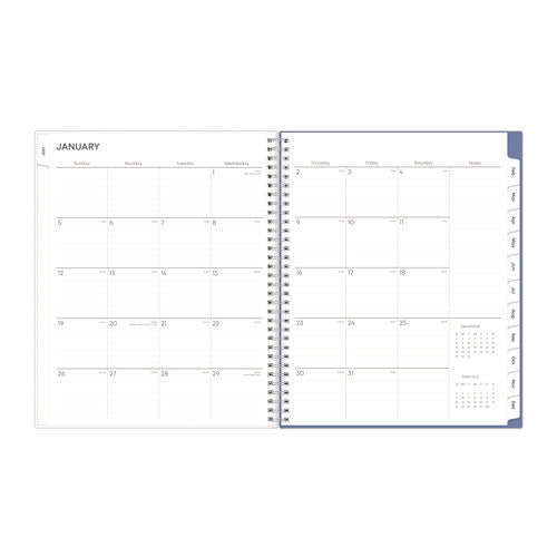 Image of Blue Sky® Lindley Weekly/Monthly Planner, Floral Artwork, 11 x 8.5, White/Blue/Green Cover, 12-Month (Jan to Dec): 2025