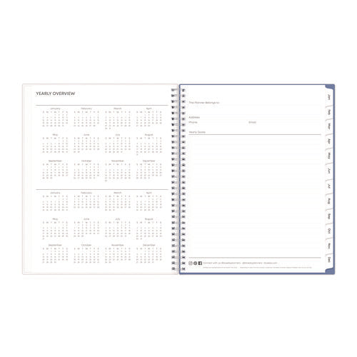 Image of Blue Sky® Lindley Weekly/Monthly Planner, Floral Artwork, 11 x 8.5, White/Blue/Green Cover, 12-Month (Jan to Dec): 2025