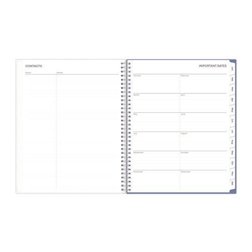Image of Blue Sky® Lindley Weekly/Monthly Planner, Floral Artwork, 11 x 8.5, White/Blue/Green Cover, 12-Month (Jan to Dec): 2025