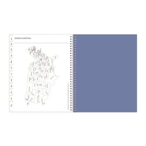 Image of Blue Sky® Lindley Weekly/Monthly Planner, Floral Artwork, 11 x 8.5, White/Blue/Green Cover, 12-Month (Jan to Dec): 2025