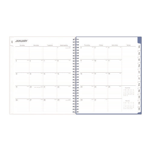 Image of Blue Sky® Lindley Monthly Planner, Floral Artwork, 10 x 8, White/Blue/Green Cover, 12-Month (Jan to Dec): 2025