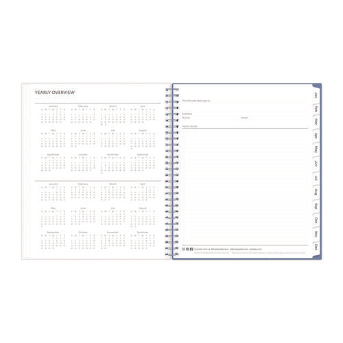 Image of Blue Sky® Lindley Monthly Planner, Floral Artwork, 10 x 8, White/Blue/Green Cover, 12-Month (Jan to Dec): 2025