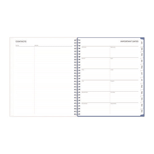 Image of Blue Sky® Lindley Monthly Planner, Floral Artwork, 10 x 8, White/Blue/Green Cover, 12-Month (Jan to Dec): 2025